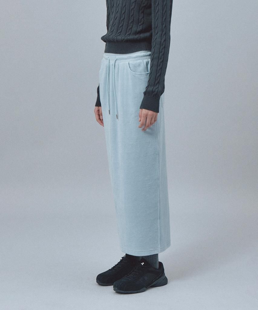 REST&RECREATION Velvet Maxi Skirt - Sky Blue