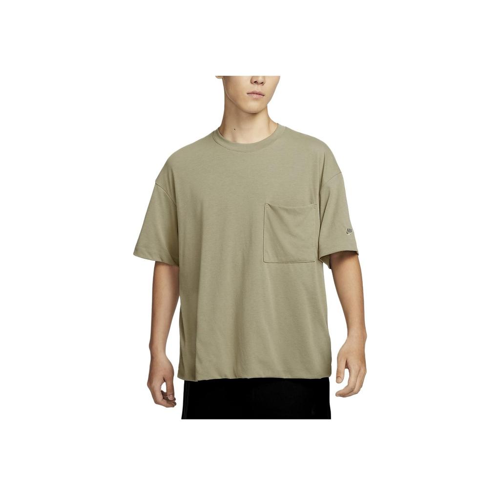 Nike Tech Round Neck Pullover Solid Color Small Logo Loose Quick-Dry Breathable Short Sleeve T-Shirt Men Tops Olive-Green FZ7561-276