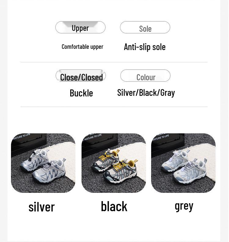 Kids' 2026 Spring/Autumn Stylish Mesh Sneakers for Boys and Girls - Lightweight, Breathable, Trendy Hiking Shoes for All Activities