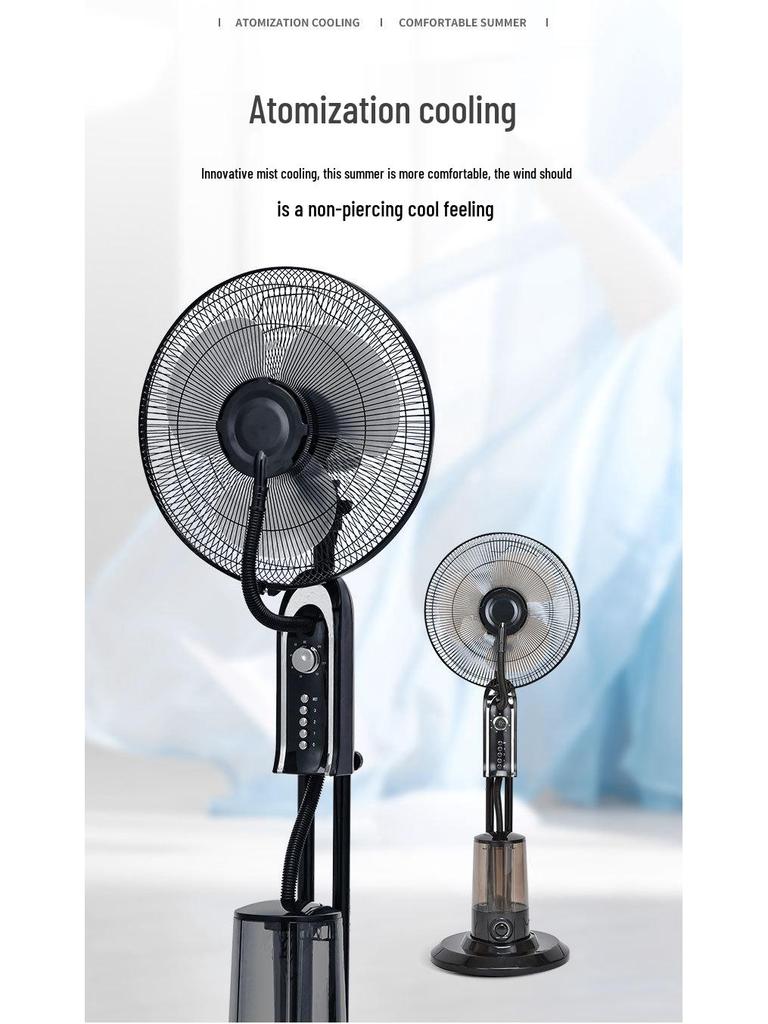 Multi-Purpose Floor-Standing Electric Fan with Spray Function - Meets European, British, & American Standards