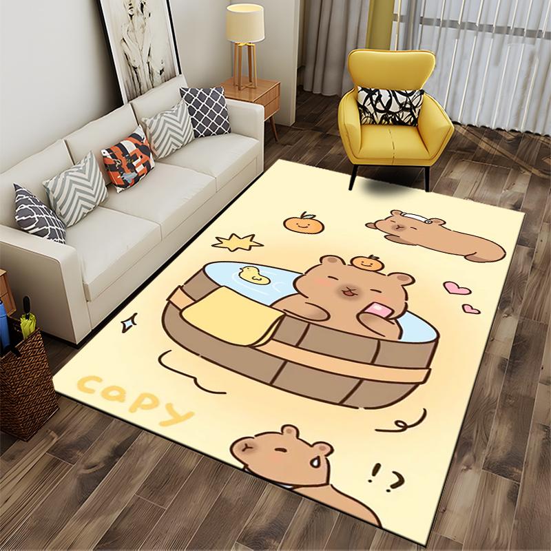 Cute Bear Cartoon with Citrus Suitable for Use As an Anti-slip Game Mat for Living Room and Bedroom Sofas