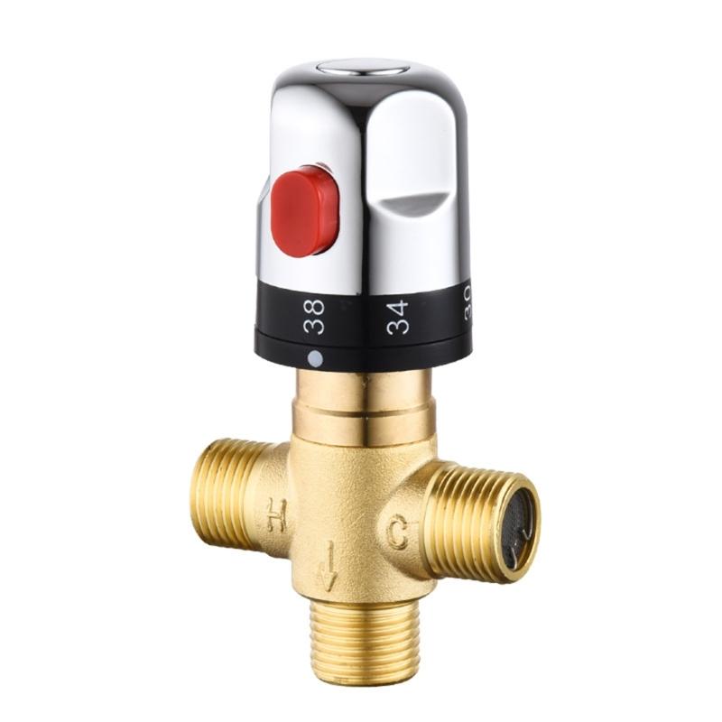 DN15 Thermostatic Valves Water Flowing Management Brass Thermostatic Valves Thermostatic Mixing Valves for Home Use