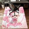 1PC Custom Name Pink Bow Puppy Love Theme Floor Mat Ideal for Living Room, Game Rooms, Office, Bedroom,Floor Mat Playful Design