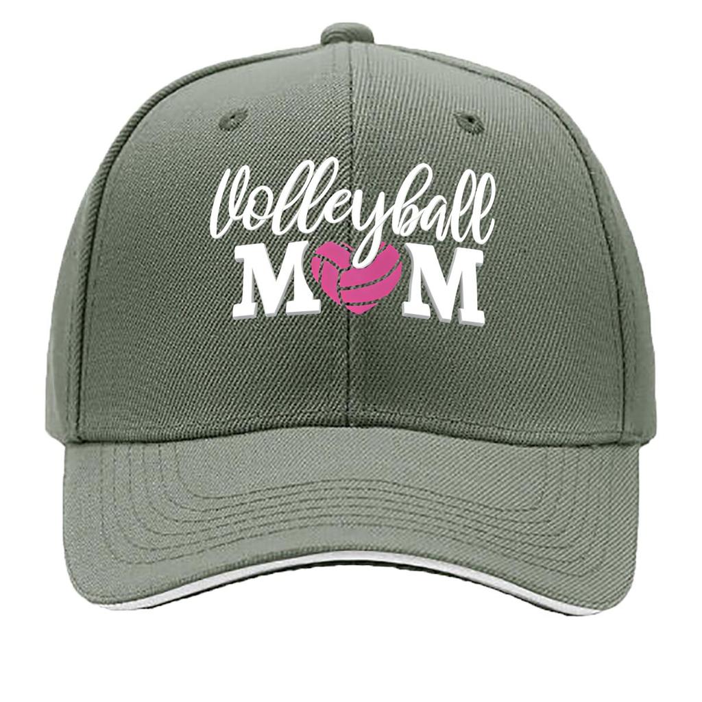 Volleyball Mom Love Heart Volleyball Baseball Cap Adjustable Breathable Golf Hat for Women Fashion Sandwich Baseball Cap