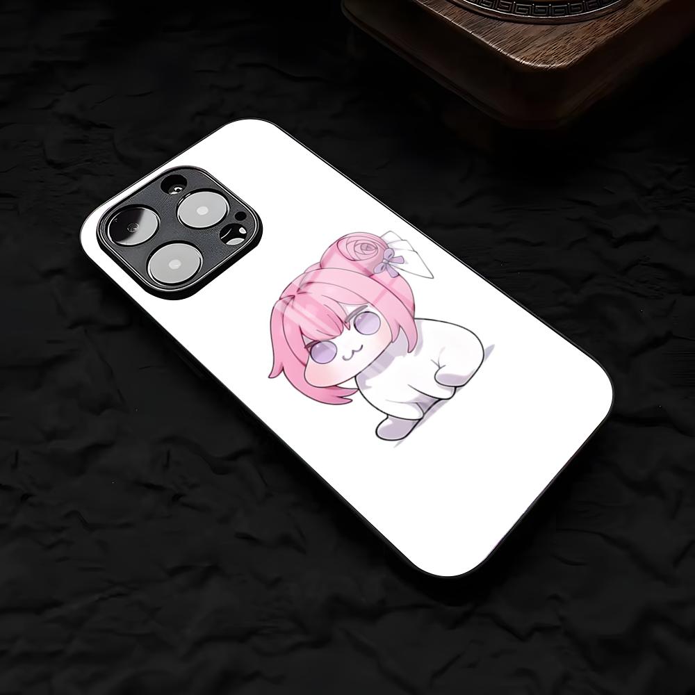 N-NIKKES Doro Phone Case For IPhone 17 Air 16 E Pro Max 15 14 13 Mini 12 Pro 11 Max Plus Black Glass Cover