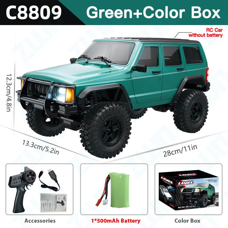 C8801 C8809 1/18 RC Car 2.4G Remote Control Crawler 4WD Electric Climbing Led Off-Road Model Cars Toys for Children
