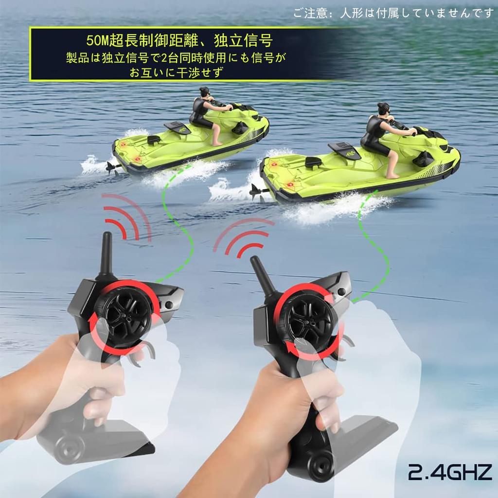 OBEST Mini RC Boat Toy, Dual Propellers, High Speed, Light Effects, Underwater Auto Start, RC Speedboat, RC Racing Toy, Unsinkable, RC Motorboat