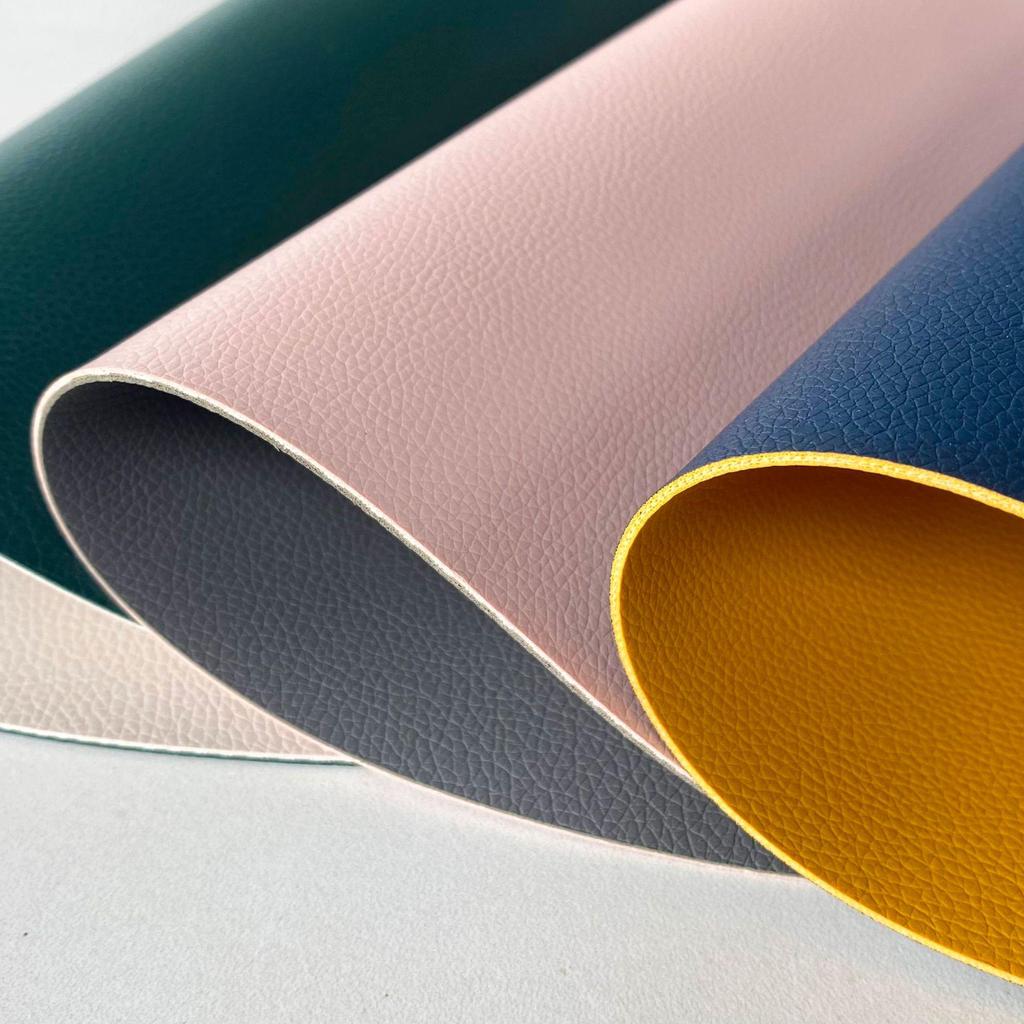 Nordic Style Waterproof Double-Sided Lychee Grain Leather Placemat - Heat Resistant, Wear-Resistant Table Mat for Hotels