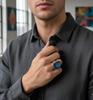 Natural Labradorite Gemstone Men's Ring Handcrafted 925 Sterling Silver Square Cabochon Ring Statement Jewelry Gift for Him