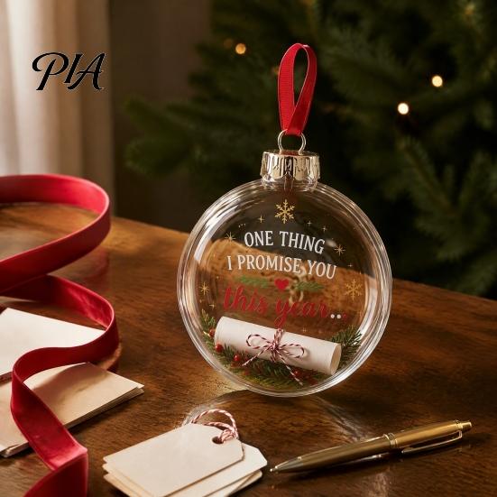 Transparent Craft Balls Clear Acrylic Fillable Christmas Ball, DIY Ornament Ball for Xmas Tree, Hanging Holiday, Wedding, Party, Home Decoration