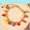 Fruit Charm Bracelet With Zinc Alloy Beads For Women And Men