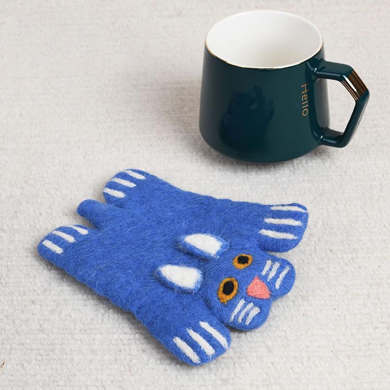 1 ks Podložka pod sklenici Ručně vyrobená Zvířecí prostírání Dekorace na kuchyňský stůl Podložka pod hrnek na kávu Roztomilá Vlněná plsť Vánoční dárek Dekorace na stůl