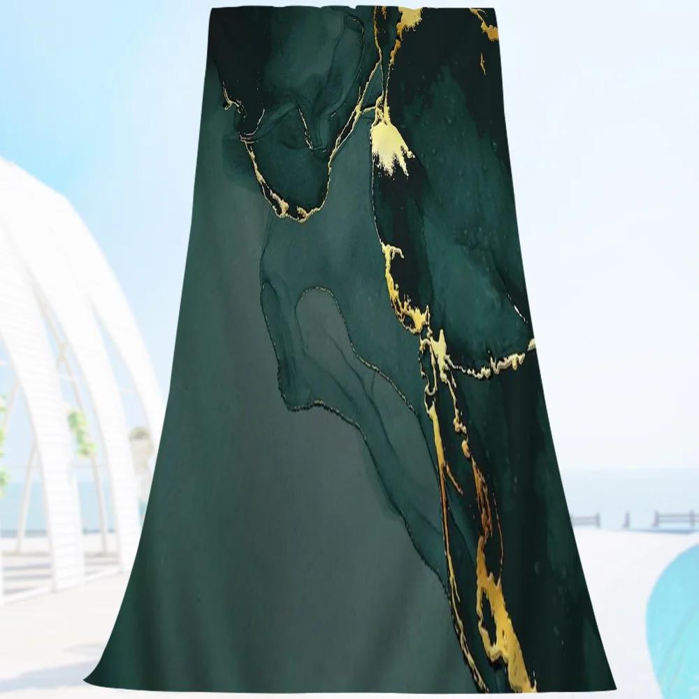 

Abstract Golden Luxury Canvas Painting Beach Towel Colorful Bath Towels Microfiber Quick Dry Beach Yoga Spa Gym Pool W30*H60(CM)