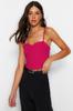 Women's Fashion New Bustier Black Fitted Crop Strappy Crepe Knitted Bustier