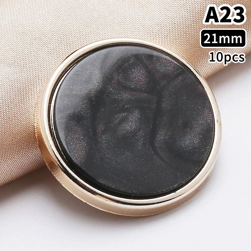 10 Stück 18/21/25mm Blume Perle Gold Kunststoff Schaft Knöpfe für Damen Bekleidung Jacke Pullover Nähzubehör Scrapbooking