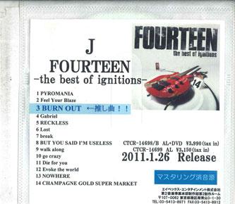 

CD J - Fourteen-the Best Of Iginitions- NONE AVEX 2011 Japan Japanese Pop/Rock Used
