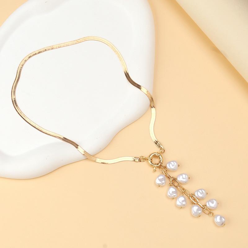 Geometric Pearl And Crystal Necklace For Women And Men Fashion Jewelry