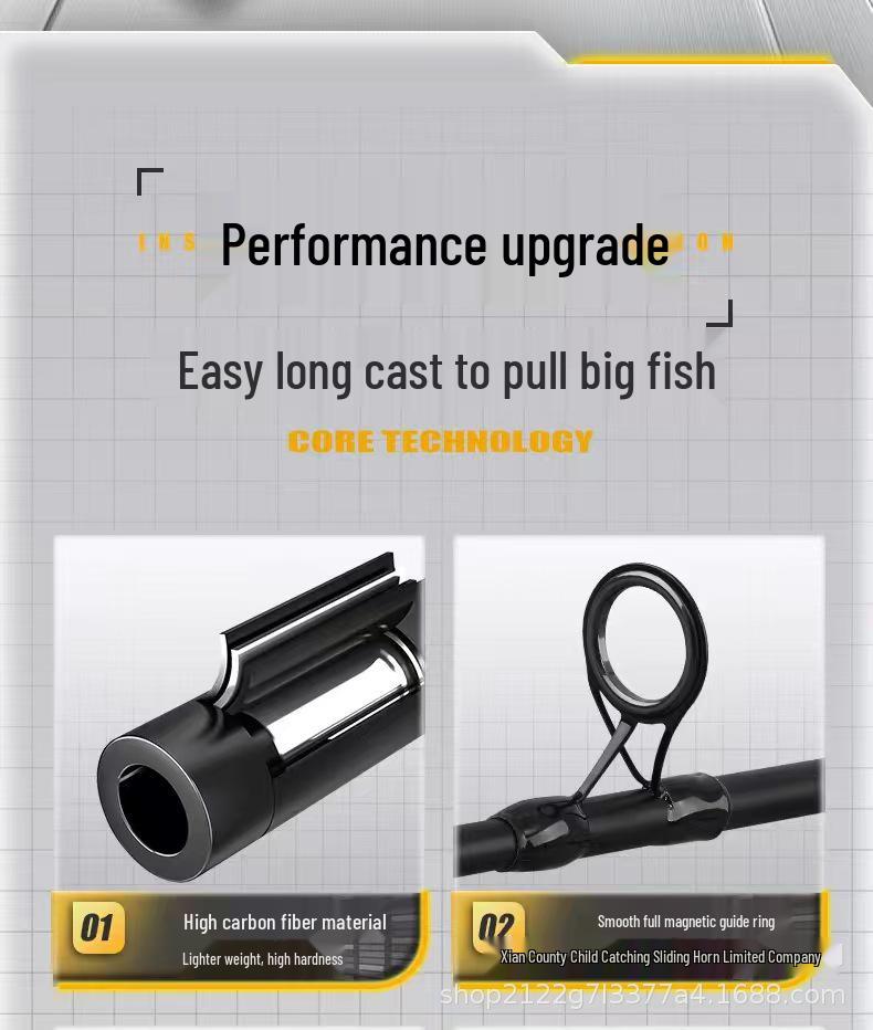 Telescopic Ultra-Hard Carp Fishing Rod Set with Large Guides for Shore and Reservoir Casting