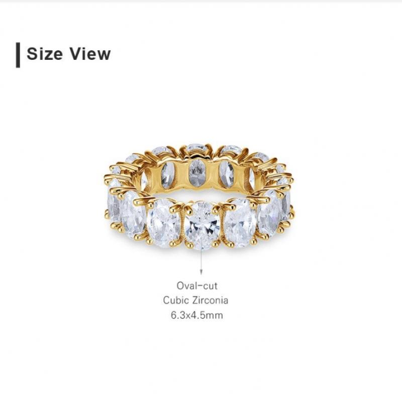 Tani by Minetani Oval Cut Eternity Ring Silver   Ms4r004q