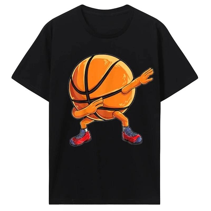 Men's respect Basketball enthusiast pattern printed 100% pure cotton short-sleeved T-shirt streetwear top