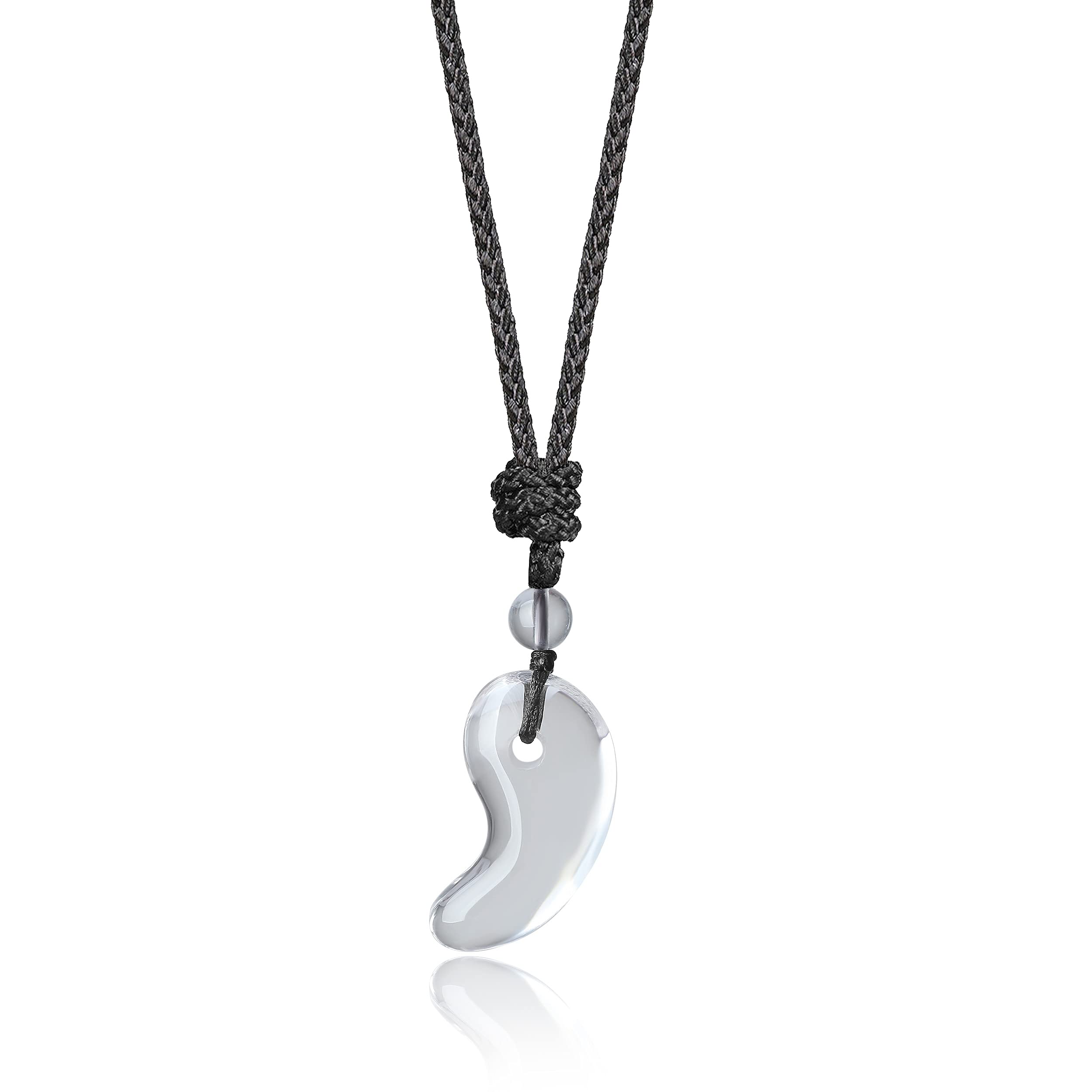

[KOAI] Crystal Purification and Good Luck Charm Magatama Pendant/Necklace, Adjustable Length, for Men and Women