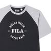 FILA Color Block Letter Print Casual Raglan Knit Short Sleeve T-Shirt Unisex Tops Black F51U429102F-BK