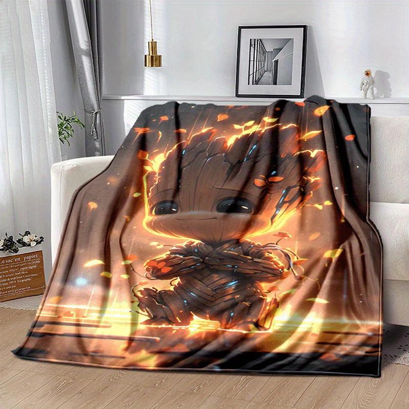 1pc Groot Printing Blanket - Soft, All-Season Throw for Office Blanket, Personalized Gift with Adorable Cartoon Design