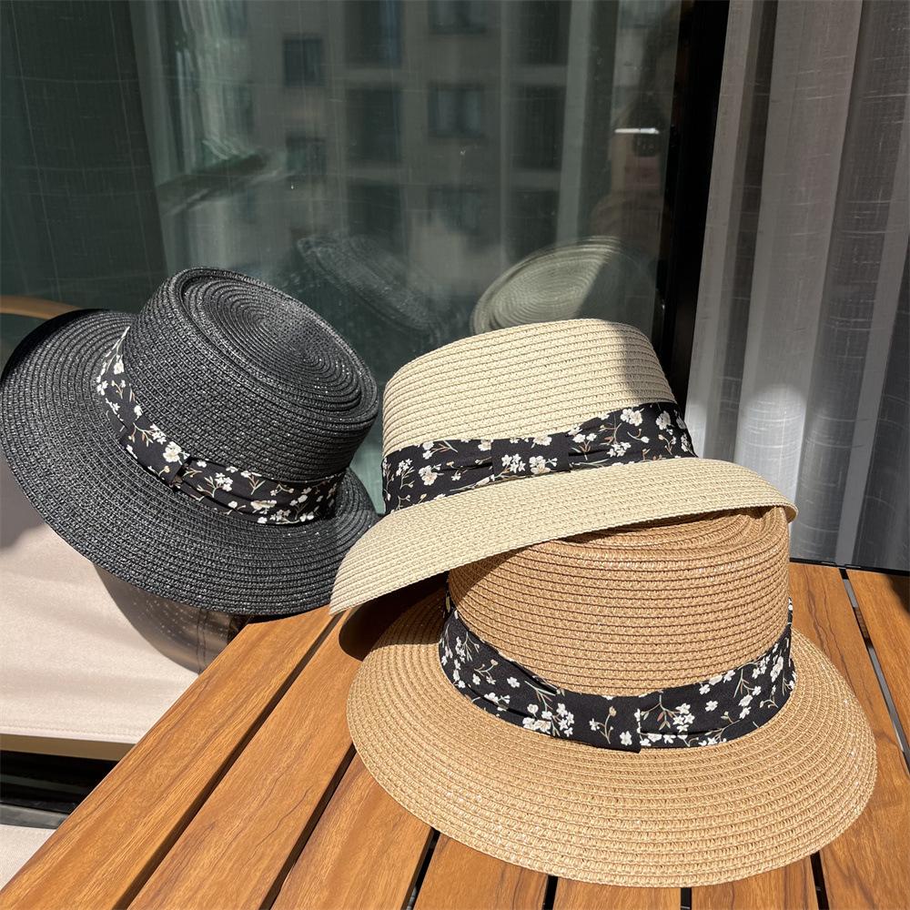 Small Fresh Straw Hat Women's Summer Seaside Beach Sun Protection Sun Hat Vacation Sun Hat Straw Woven Cool Hat