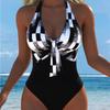 1011 Printed One-piece Swimsuit Women's European and American Sexy European and American Temu Xiyin Hot-selling Models