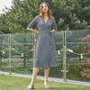 Lipbbam Creora Derosy Cara 3 4 Sleeve Long Wrap Dress Ldm11co01