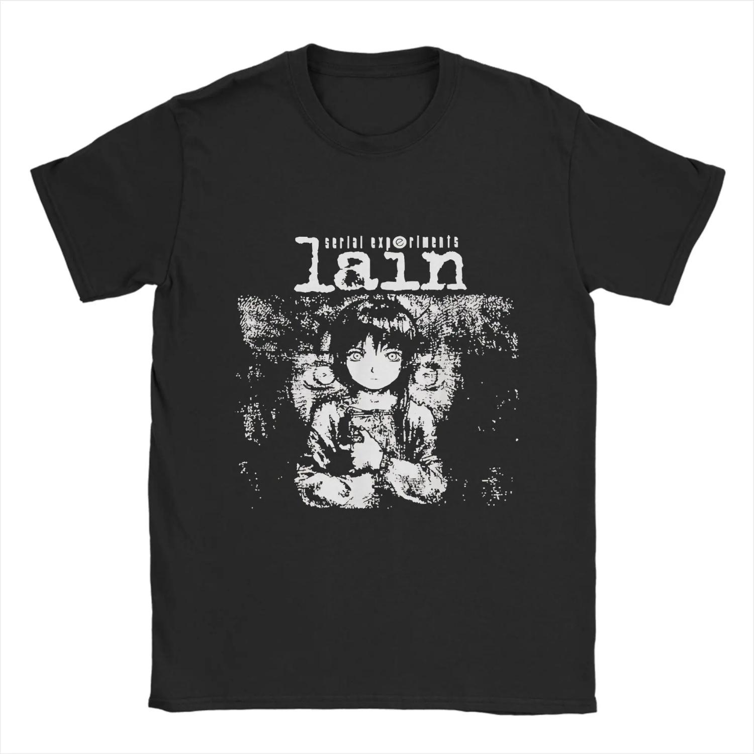 

Lain Cute Men T Shirt Funny Tee Shirt Short Sleeve Round Neck T-Shirt 100% Cotton Birthday Gift Clothes XXXXXL чорний