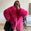 European and American winter fur coat women's medium and long loose suit collar imitation fox hair artificial fur coat