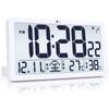 WUDAUG Digital Radio-Controlled Clock, Multifunctional LCD Wall ClockDesk Clock, for Seniors: Automatic Time Setting, Temperature Display (°C°F),