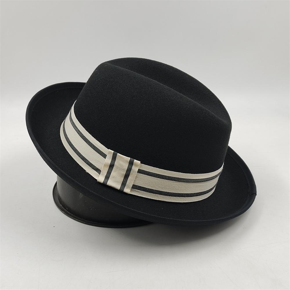 Freedom Outdoors Men's Pork Pie Hat For Feather Fedora Classic Gentleman Bowler Hat Cosplay Derby Bowler English Hat Panama Sombrero Hombre 56-58Cm