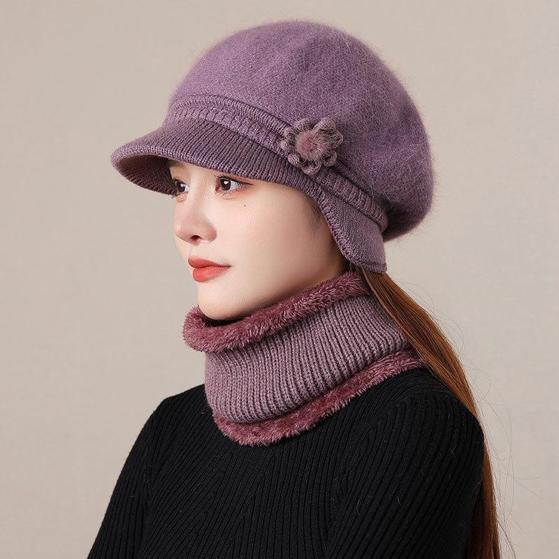Rabbit Fur Thermal Hat Women's Fashion Cold-proof Wool Cap Autumn and Winter In The Elderly Fleece Cold-proof Cap
