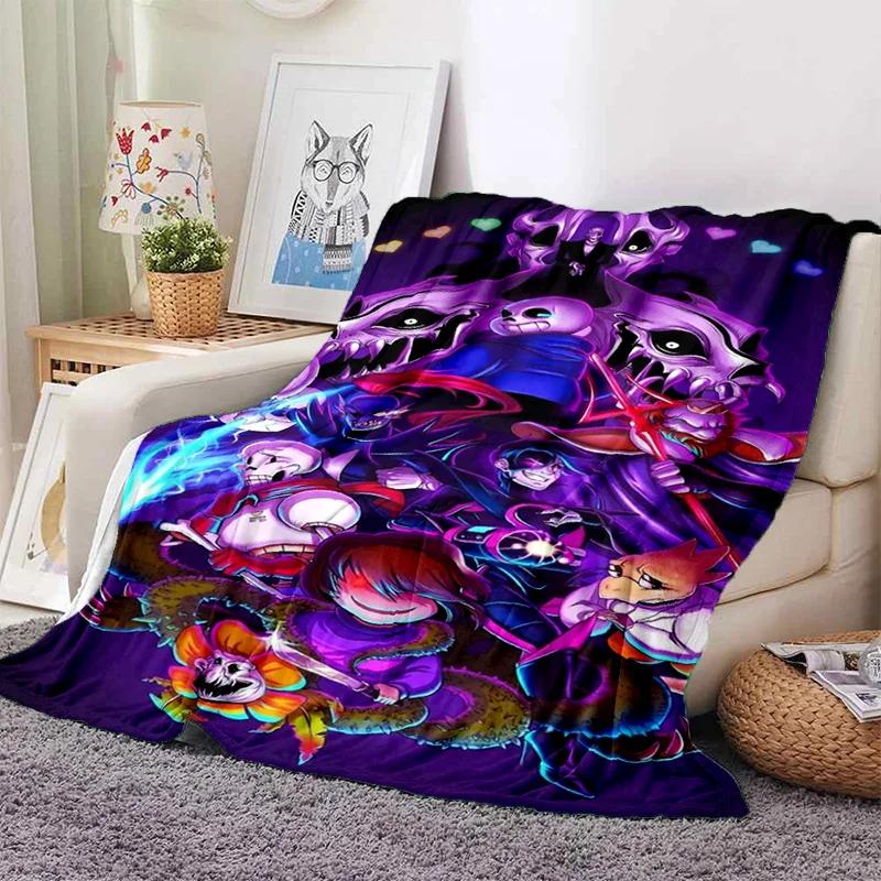 Funny U-Undertale Sans 3D Print Blanket Super Soft Warm Fleece Throw Blanket for Underground Legend Game Sofa Bed