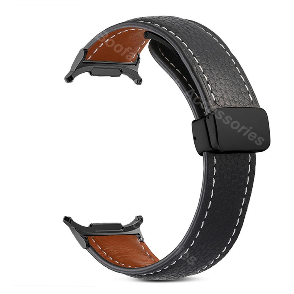 No Gaps Magnetic Strap For Samsung Galaxy Watch Ultra 47mm 2025 Metal Leather Band For Galaxy Watch 47 ULTRA 7 Curved End Correa