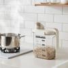 Sealed Grain Dispenser Rice Storage Bin Clear Body Airtight for Kitchen Countertop Cream