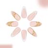 24 Pezzi Unghie Finte Eleganti Design French Tip con Glitter Dorati Scintillanti Arte 3D Unghie Artificiali Durata Costruzione in ABS