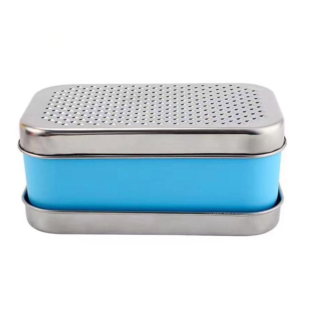 Stainless Steel Cheese with Food Saver Container Grater Oval Shape Multi Function Vegetable Slicer Kitchen Gadget For Cooking