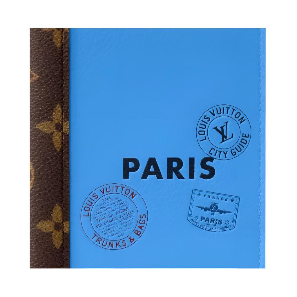 Louis Vuitton Travel In The City Logo Print Leather Passport Holder Unisex Accessories Blue M28496