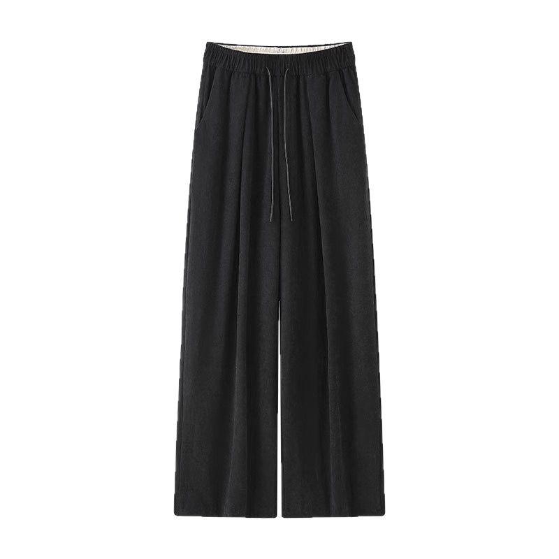 Women's Autumn 2025 High-Waist Wide-Leg Pants - White, Draped, Loose-Fit, Lightweight Yamamoto Style