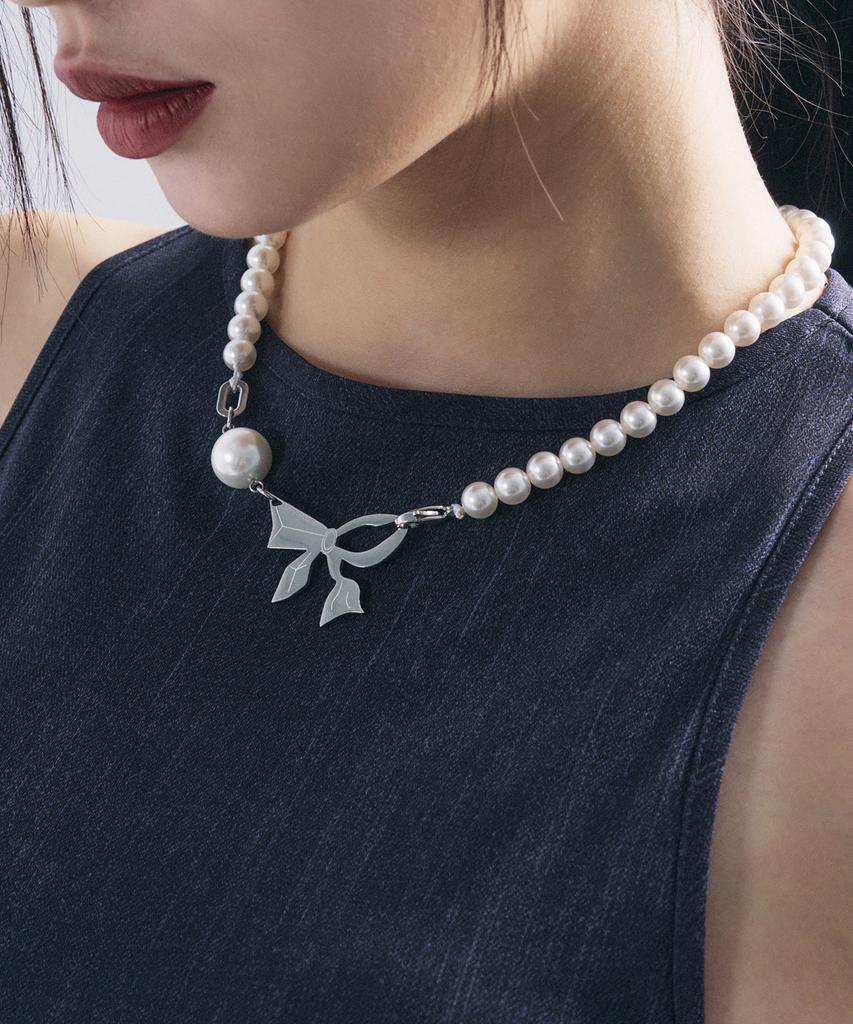 Sentiments No.437 Pearl Ribbon Necklace