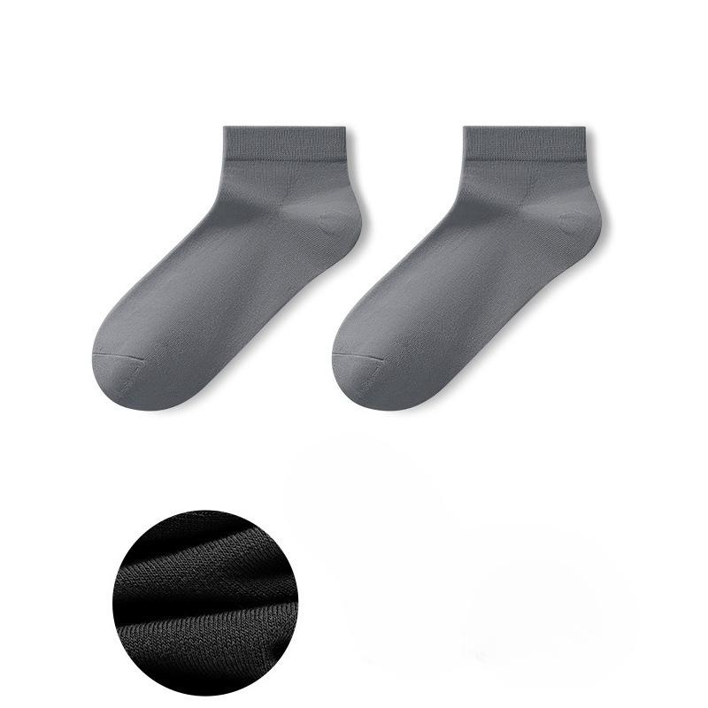 Men's Spring and Summer Leisure Business Pure Cotton Sweat Absorber Deodorant 7a Antibacterial Breathable Low Top Socks