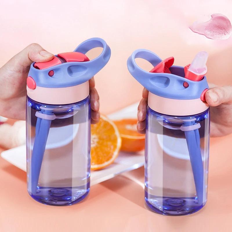 480ML Baby Feeding Cup Leakproof Water Bottle with Straw Portable Travel Gym Camping Bottle Juice Drinking Bottle for Children