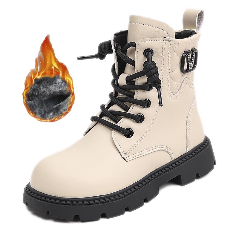 

Детские простые и модные повседневные высокие хлопковые ботинки с толстой подошвой и высокой посадкой, мягкие и теплые, с промежуточной подошвой 27-37 37 бежевый