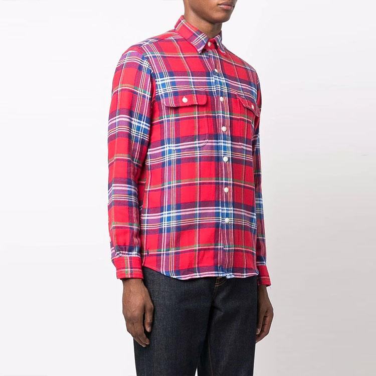 Polo Ralph Lauren Plaid Casual Long Sleeve Shirt Men Shirts Red 710849778-002