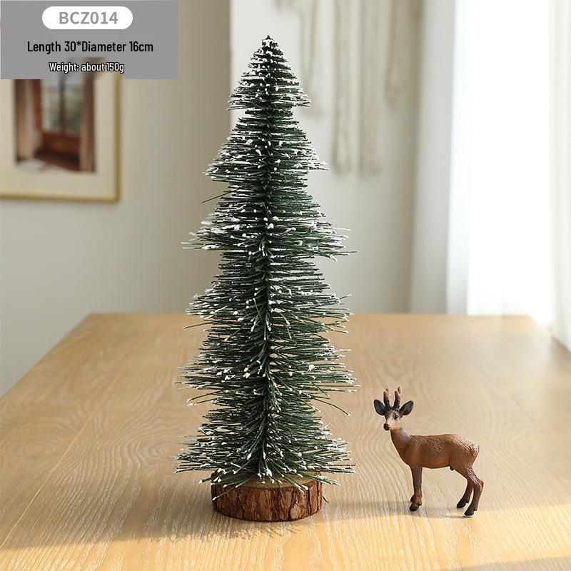 Snow-Flocked Mini Christmas Pagoda Tree Decoration for Desktop or Window