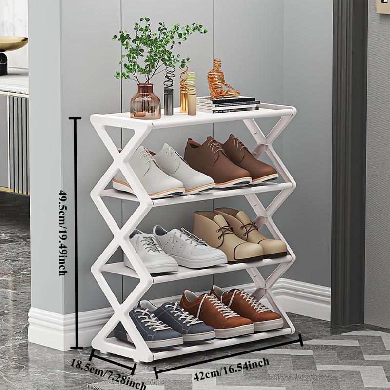 4-Tier Shoe Rack, Multi-Layer Shoe and Book Shelf, High Load-Bearing and Space-Saving Design. Saves Space, Easy To Assemble, Durable Construction