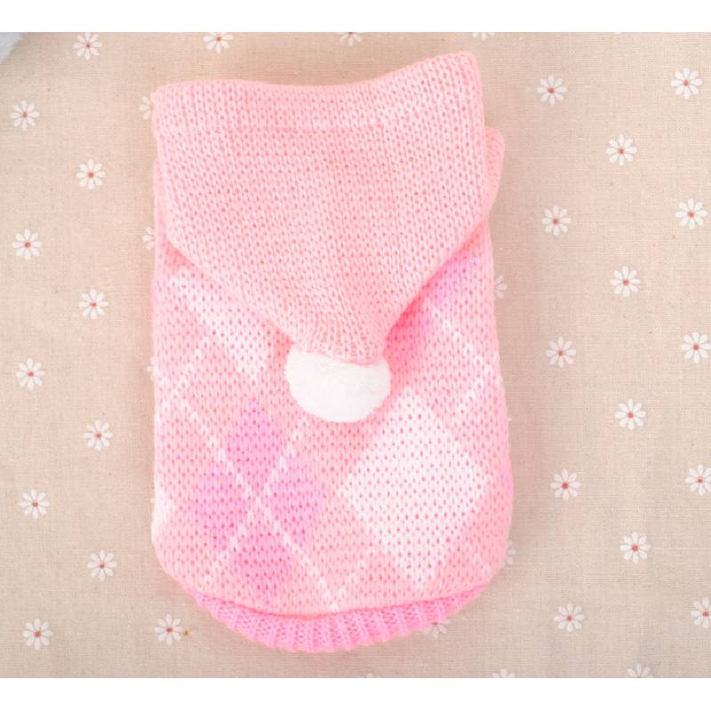 

Одежда Кошка Домашнее животное Собака Свитер со шляпой Плюшевый материал Мода Милый Дизайн для подарка 10(Back Length 32cm) розовый